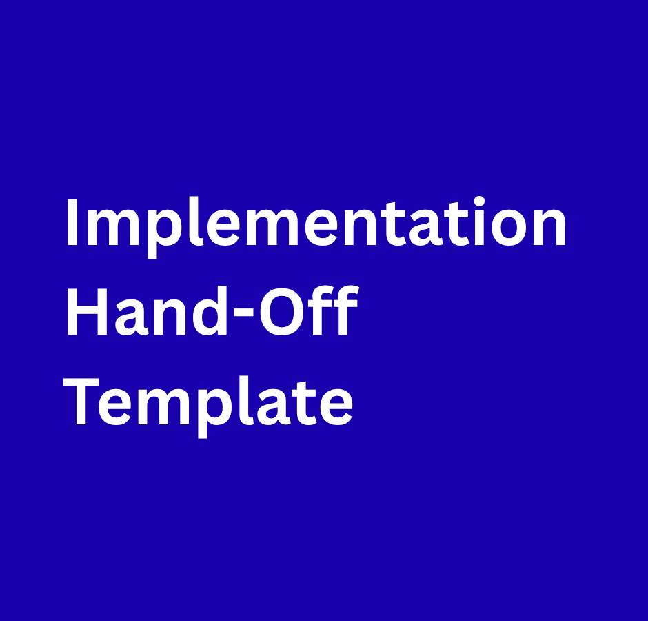 Implementation Hand-Off for  (1)